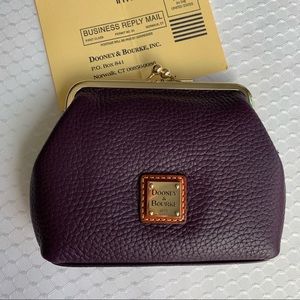 Dooney & Bourke Large Leather Kiss Lock Purse